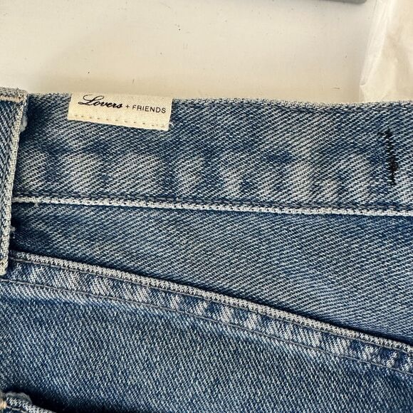 Lovers & Friends Axel Jean Distressed Cut Off High Rise Short Conrad Wash 25 - Picture 10 of 16